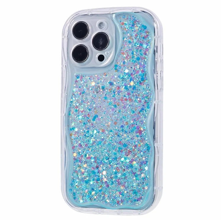 JTW Series for iPhone 14 Pro Max Case Epoxy TPU Cover with Shiny Sequins