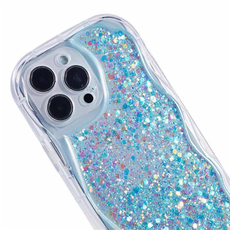 JTW Series for iPhone 14 Pro Max Case Epoxy TPU Cover with Shiny Sequins