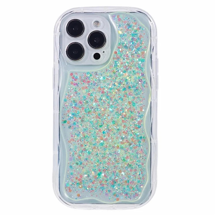 JTW Series for iPhone 14 Pro Max Case Epoxy TPU Cover with Shiny Sequins