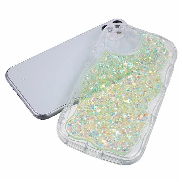 JTW Series for iPhone 12 Case Shiny Sequins Epoxy Protective Phone Cover