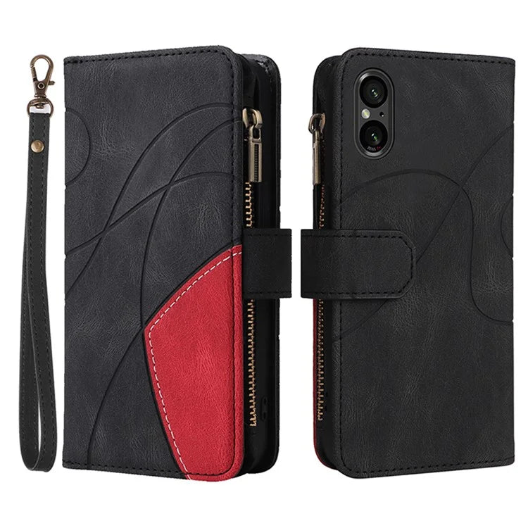 KT Multi-function Series-5 For Sony Xperia 5 V Anti-Scratch Phone Case Leather Stand Magnetic Wallet Cover