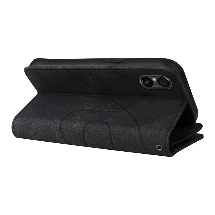 KT Multi-function Series-5 For Sony Xperia 5 V Anti-Scratch Phone Case Leather Stand Magnetic Wallet Cover