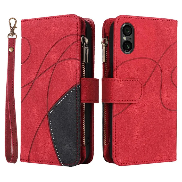 KT Multi-function Series-5 For Sony Xperia 5 V Anti-Scratch Phone Case Leather Stand Magnetic Wallet Cover