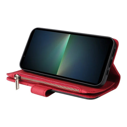 KT Multi-function Series-5 For Sony Xperia 5 V Anti-Scratch Phone Case Leather Stand Magnetic Wallet Cover