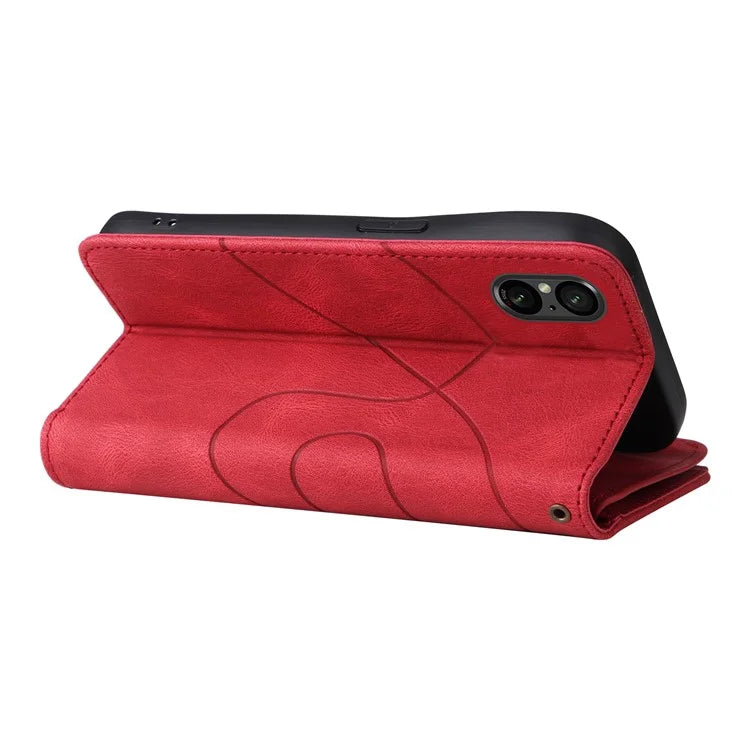 KT Multi-function Series-5 For Sony Xperia 5 V Anti-Scratch Phone Case Leather Stand Magnetic Wallet Cover