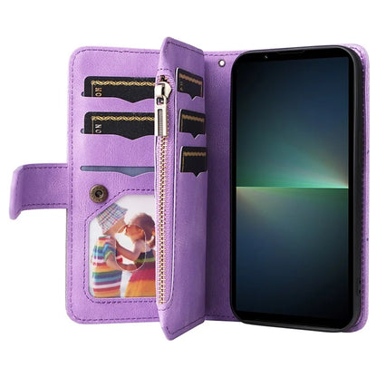 KT Multi-function Series-5 For Sony Xperia 5 V Anti-Scratch Phone Case Leather Stand Magnetic Wallet Cover