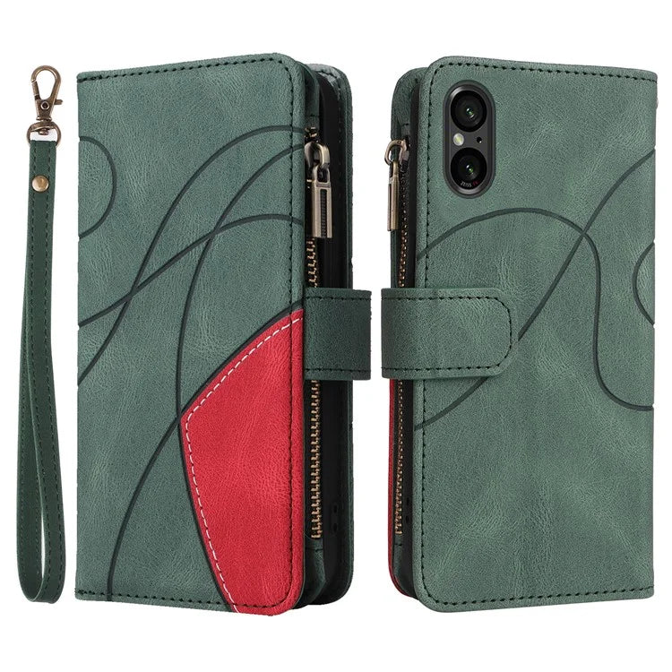 KT Multi-function Series-5 For Sony Xperia 5 V Anti-Scratch Phone Case Leather Stand Magnetic Wallet Cover