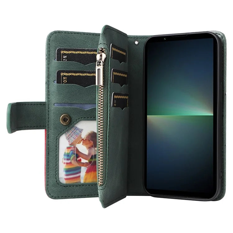 KT Multi-function Series-5 For Sony Xperia 5 V Anti-Scratch Phone Case Leather Stand Magnetic Wallet Cover