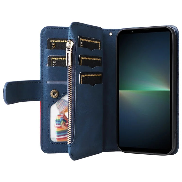 KT Multi-function Series-5 For Sony Xperia 5 V Anti-Scratch Phone Case Leather Stand Magnetic Wallet Cover