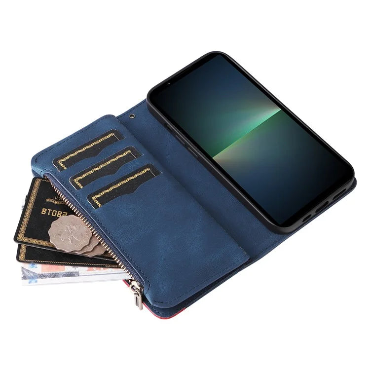KT Multi-function Series-5 For Sony Xperia 5 V Anti-Scratch Phone Case Leather Stand Magnetic Wallet Cover