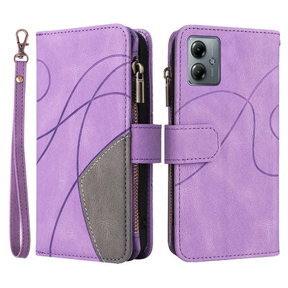 KT Multi-function Series-5 Phone Case for Motorola Moto G14 4G Leather Phone Stand Cover Magnetic Wallet