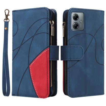 KT Multi-function Series-5 Phone Case for Motorola Moto G14 4G Leather Phone Stand Cover Magnetic Wallet
