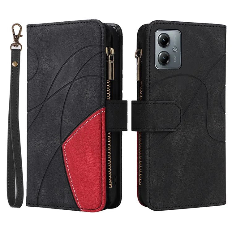 KT Multi-function Series-5 Phone Case for Motorola Moto G14 4G Leather Phone Stand Cover Magnetic Wallet