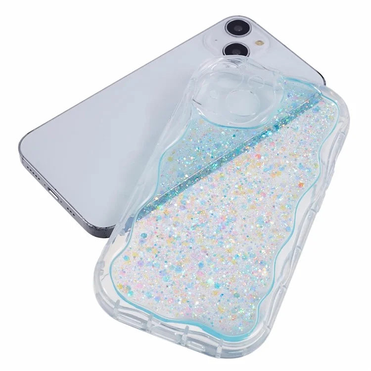 JTW Series for iPhone 13 Case Epoxy Phone Cover with Glitter Sequins Decor