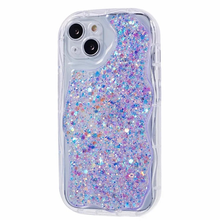 JTW Series for iPhone 13 Case Epoxy Phone Cover with Glitter Sequins Decor