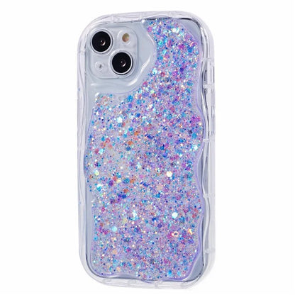 JTW Series for iPhone 13 Case Epoxy Phone Cover with Glitter Sequins Decor