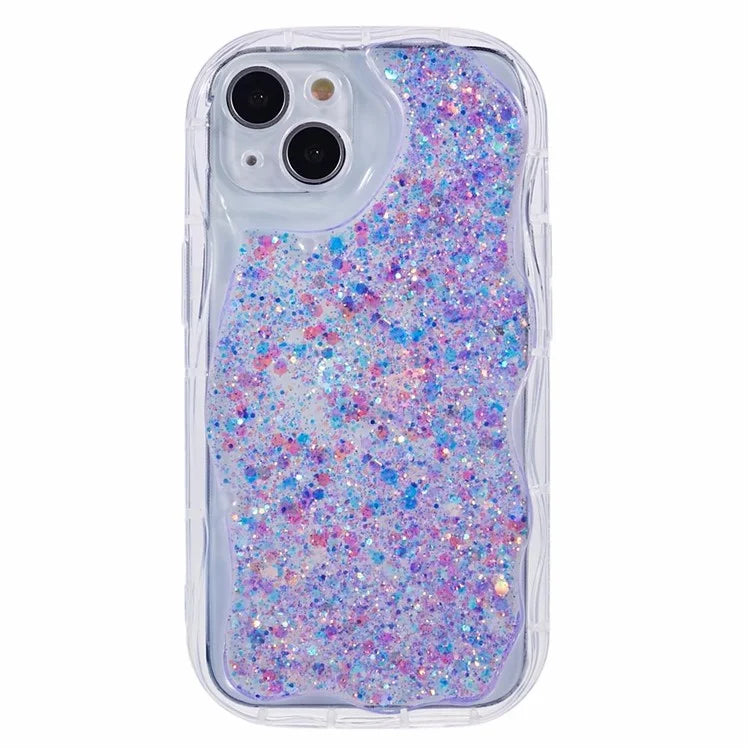 JTW Series for iPhone 13 Case Epoxy Phone Cover with Glitter Sequins Decor