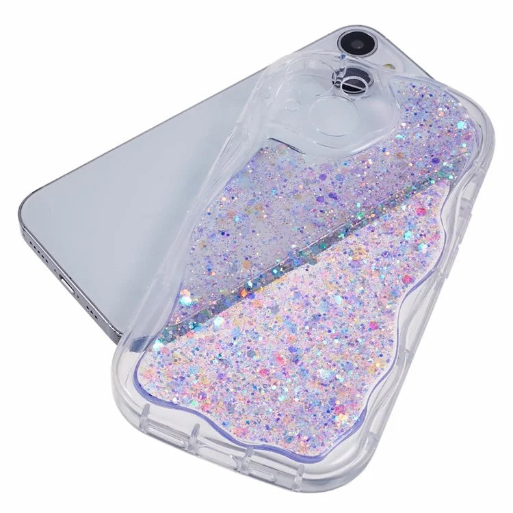 JTW Series for iPhone 13 Case Epoxy Phone Cover with Glitter Sequins Decor