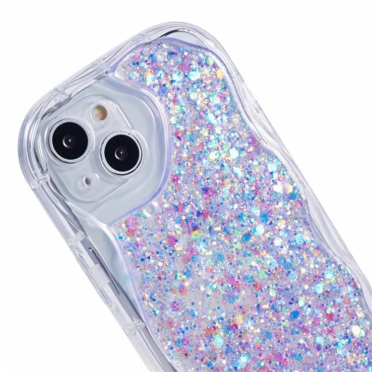 JTW Series for iPhone 13 Case Epoxy Phone Cover with Glitter Sequins Decor