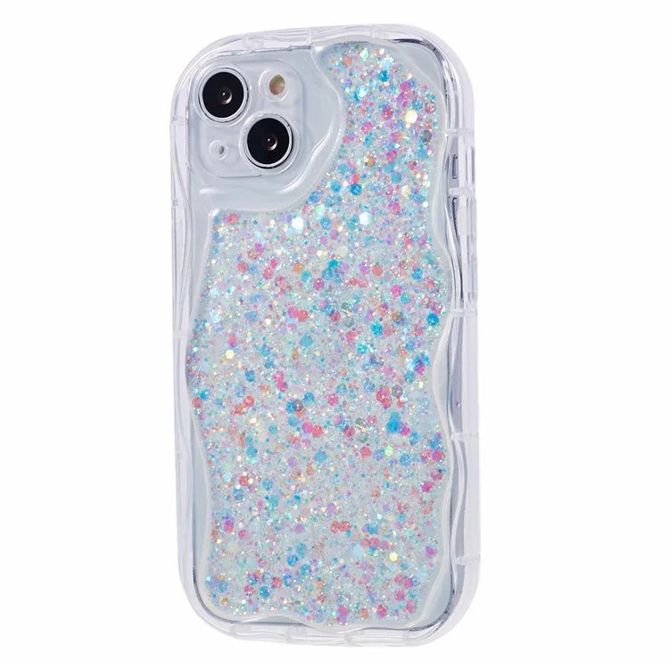 JTW Series for iPhone 13 Case Epoxy Phone Cover with Glitter Sequins Decor