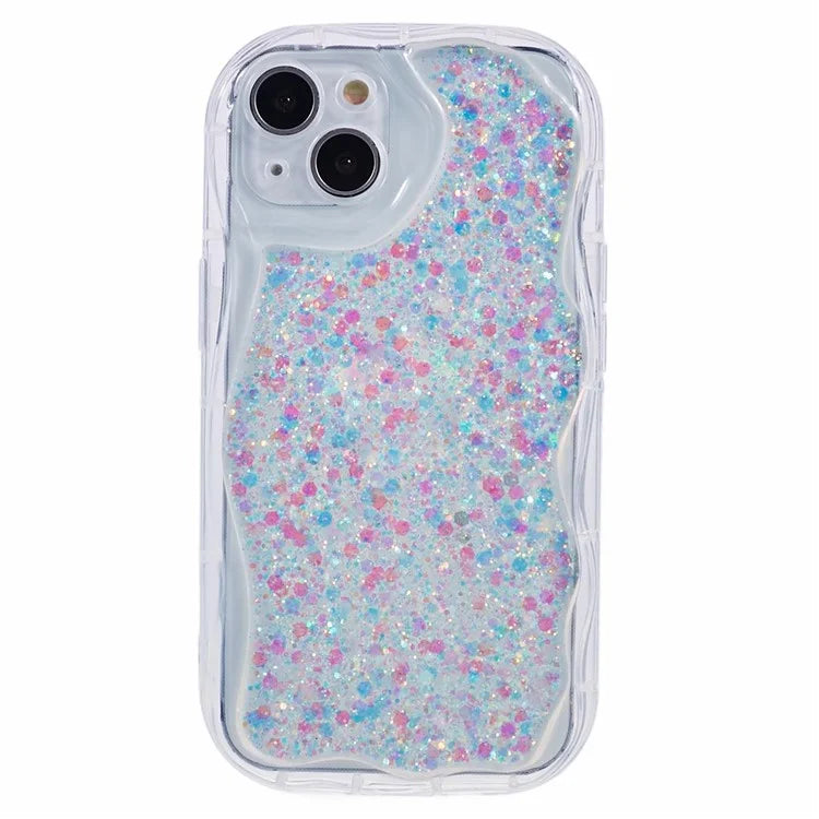 JTW Series for iPhone 13 Case Epoxy Phone Cover with Glitter Sequins Decor