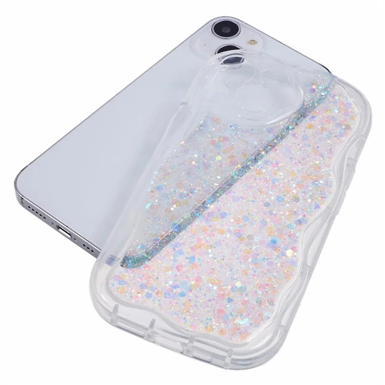 JTW Series for iPhone 13 Case Epoxy Phone Cover with Glitter Sequins Decor