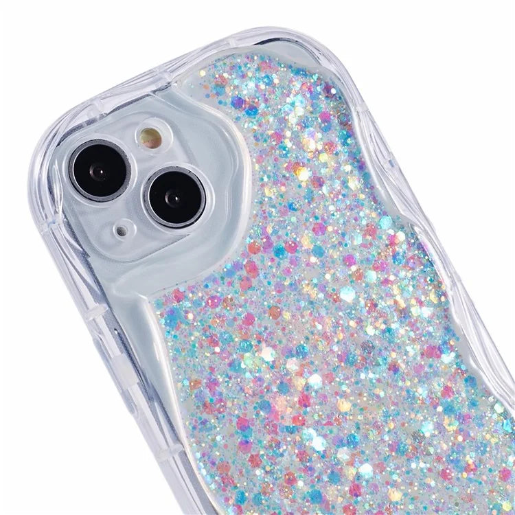 JTW Series for iPhone 13 Case Epoxy Phone Cover with Glitter Sequins Decor