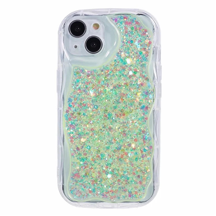 JTW Series for iPhone 13 Case Epoxy Phone Cover with Glitter Sequins Decor