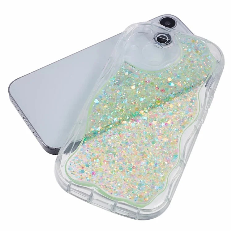 JTW Series for iPhone 13 Case Epoxy Phone Cover with Glitter Sequins Decor