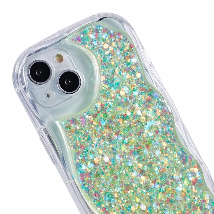 JTW Series for iPhone 13 Case Epoxy Phone Cover with Glitter Sequins Decor