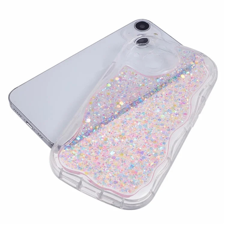 JTW Series for iPhone 13 Case Epoxy Phone Cover with Glitter Sequins Decor