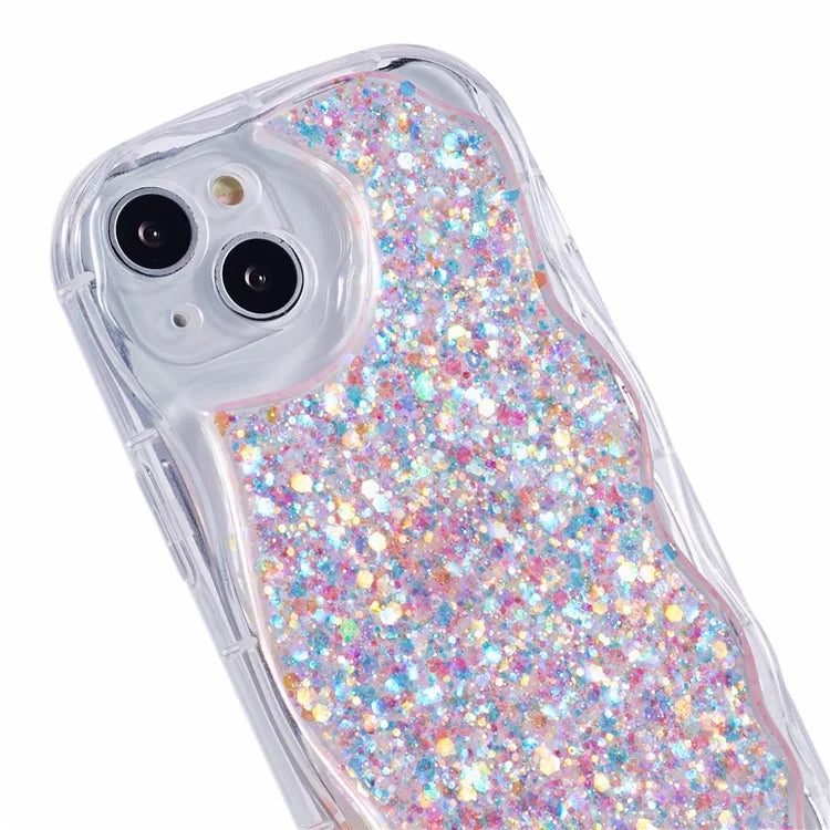 JTW Series for iPhone 13 Case Epoxy Phone Cover with Glitter Sequins Decor