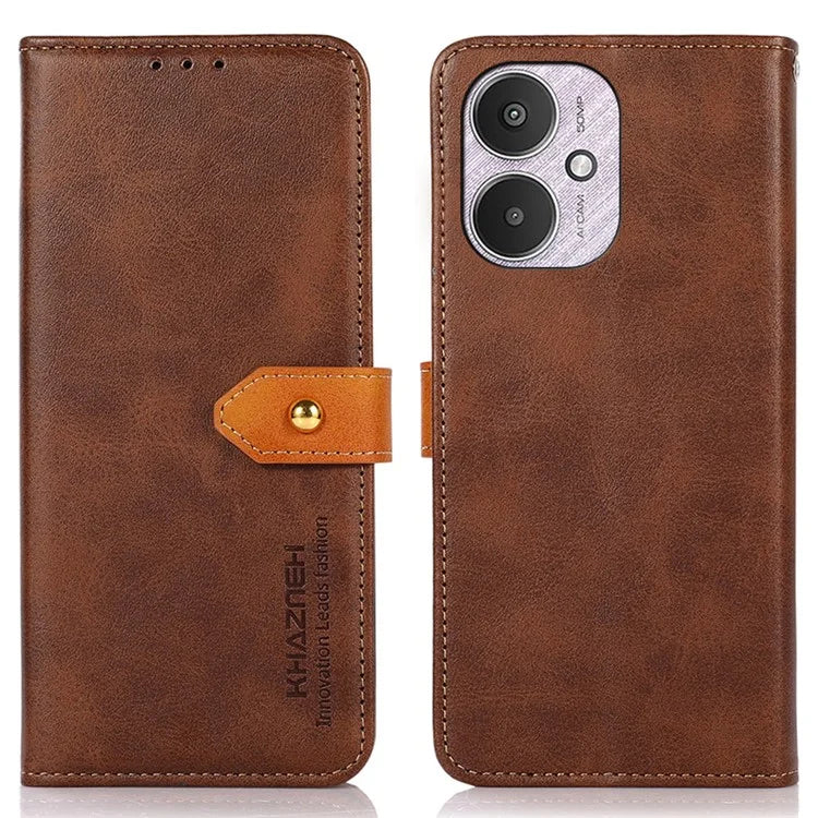 KHAZNEH For Xiaomi Redmi 13C 4G / 13C 5G / Poco C65 4G Case PU Leather Fully Wrapped Phone Cover
