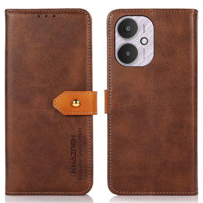 KHAZNEH For Xiaomi Redmi 13C 4G / 13C 5G / Poco C65 4G Case PU Leather Fully Wrapped Phone Cover