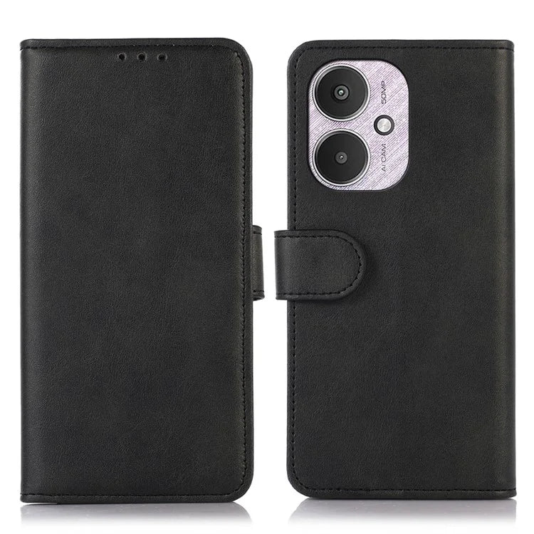 For Xiaomi Redmi 13C 4G / 13C 5G / Poco C65 4G Case Cowhide Texture Foldable Stand Phone Cover
