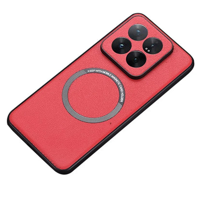 For Xiaomi 14 Pro Case PU Leather+TPU Magnetic Phone Cover Compatible with MagSafe