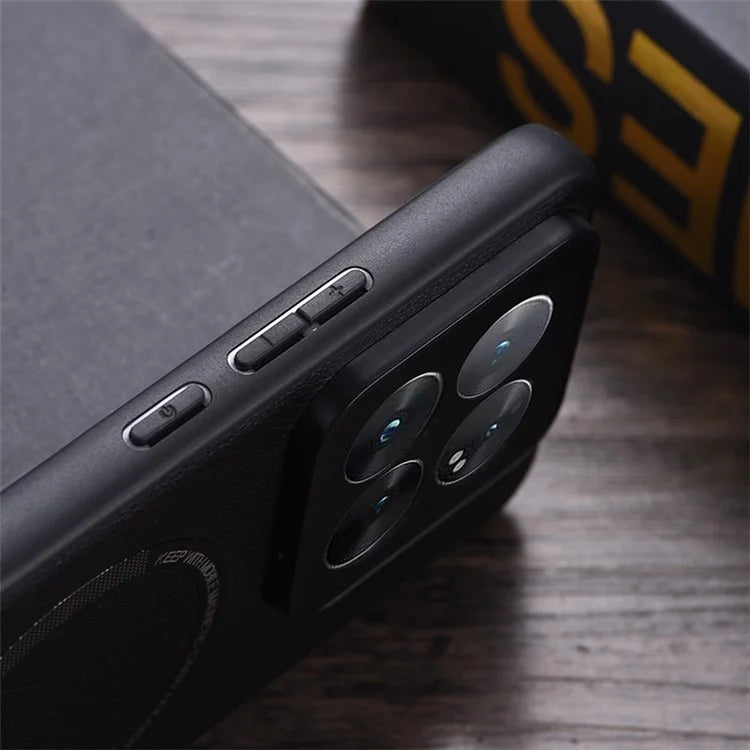 For Xiaomi 14 Pro Case PU Leather+TPU Magnetic Phone Cover Compatible with MagSafe
