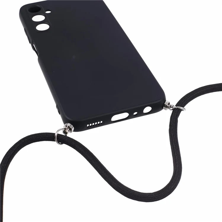 For Samsung Galaxy A05s 4G TPU Phone Case Microfiber Lining Rubberized Cover with Lanyard