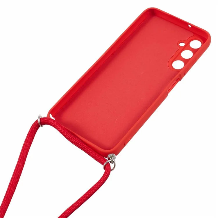For Samsung Galaxy A05s 4G TPU Phone Case Microfiber Lining Rubberized Cover with Lanyard