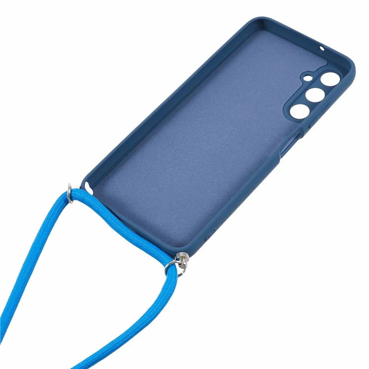 For Samsung Galaxy A05s 4G TPU Phone Case Microfiber Lining Rubberized Cover with Lanyard