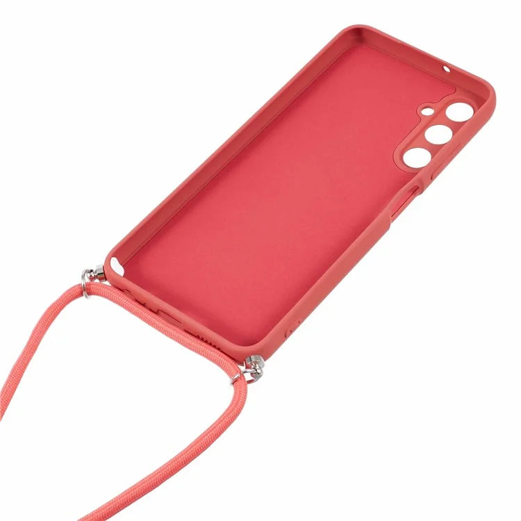 For Samsung Galaxy A05s 4G TPU Phone Case Microfiber Lining Rubberized Cover with Lanyard