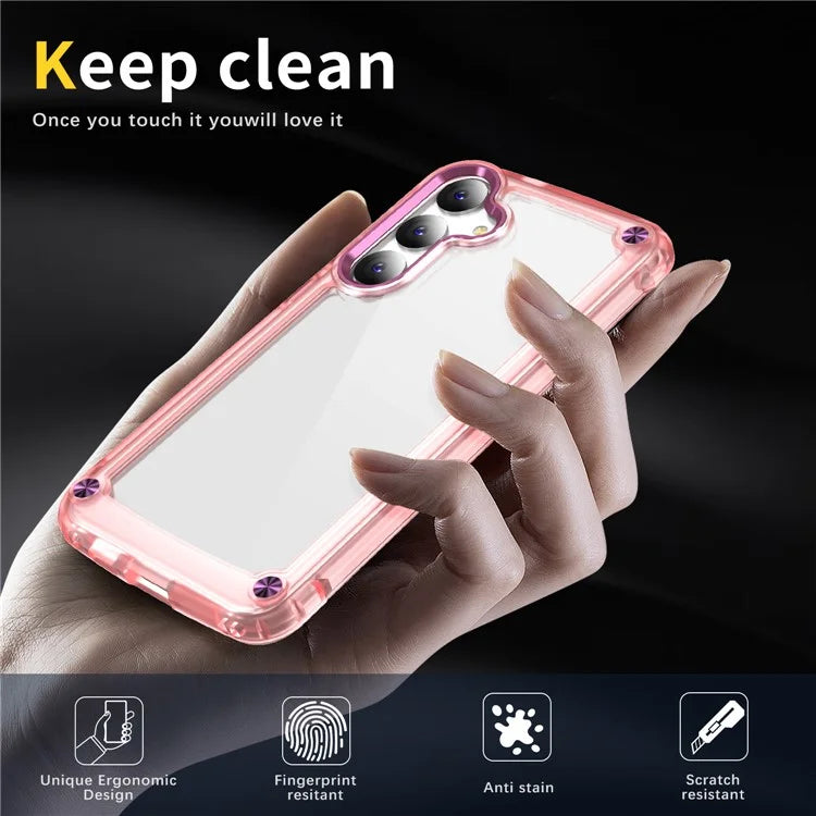 For Samsung Galaxy S24 Case Anti-drop TPU Frame Clear PC Back Cover