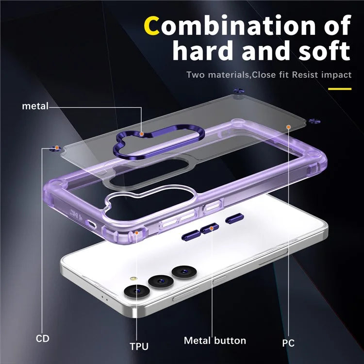For Samsung Galaxy S24 Case Anti-drop TPU Frame Clear PC Back Cover