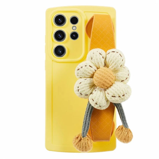 JTW Series For Samsung Galaxy S23 Ultra Soft TPU Case Flower Wristband Phone Cover