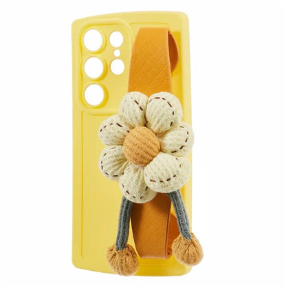 JTW Series For Samsung Galaxy S23 Ultra Soft TPU Case Flower Wristband Phone Cover