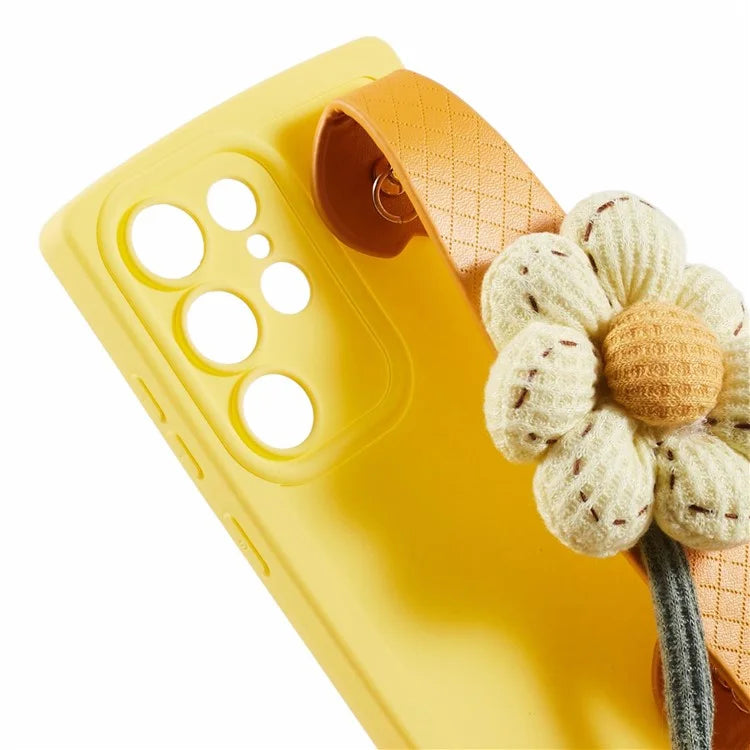 JTW Series For Samsung Galaxy S23 Ultra Soft TPU Case Flower Wristband Phone Cover