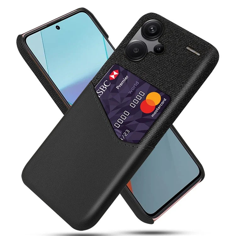 For Xiaomi Redmi Note 13 Pro+ 5G Case Cloth+PU Leather+PC Card Holder Phone Cover