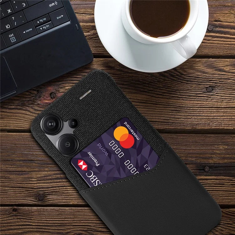 For Xiaomi Redmi Note 13 Pro+ 5G Case Cloth+PU Leather+PC Card Holder Phone Cover