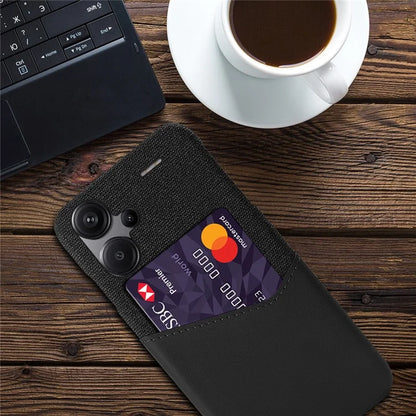 For Xiaomi Redmi Note 13 Pro+ 5G Case Cloth+PU Leather+PC Card Holder Phone Cover