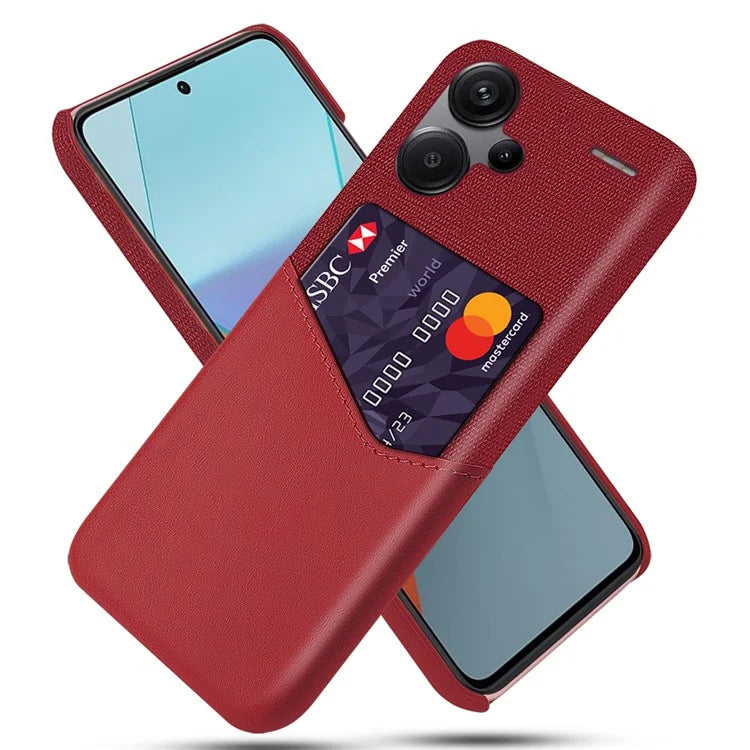 For Xiaomi Redmi Note 13 Pro+ 5G Case Cloth+PU Leather+PC Card Holder Phone Cover